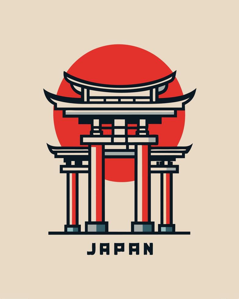Japan Logo Vintage for your design Tshirt or apparel design vector