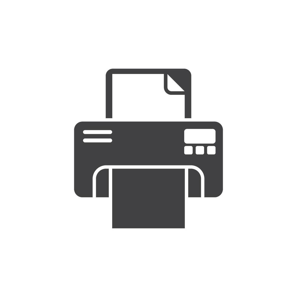 Printer icon in flat style. Office machine illustration on isolated background. Printout sign business concept. vector