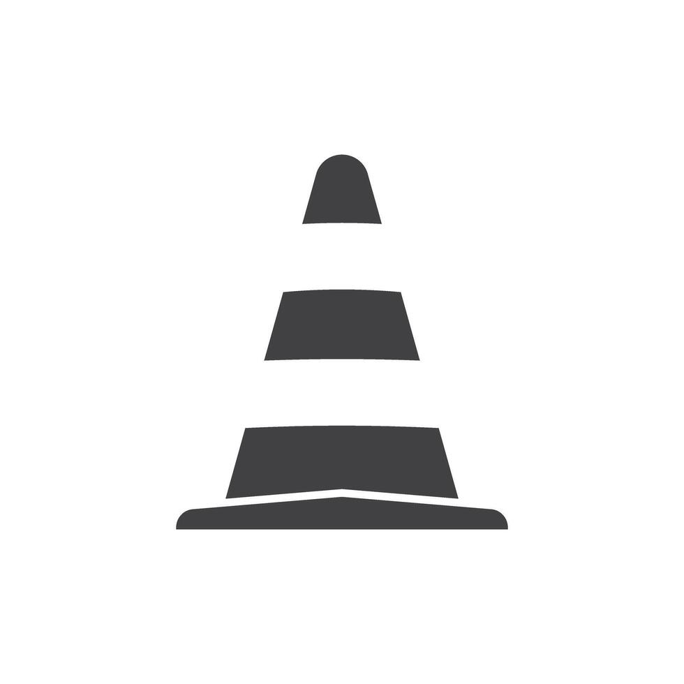 Traffic cone icon in flat style. Safety obstacle illustration on isolated background. Construction barrier sign business concept. vector