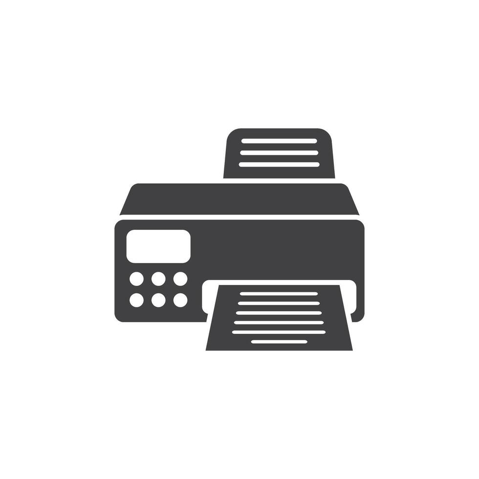 Printer icon in flat style. Office machine illustration on isolated background. Printout sign business concept. vector