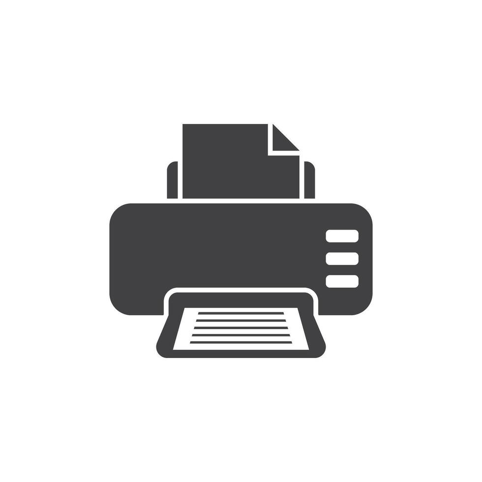 Printer icon in flat style. Office machine illustration on isolated background. Printout sign business concept. vector
