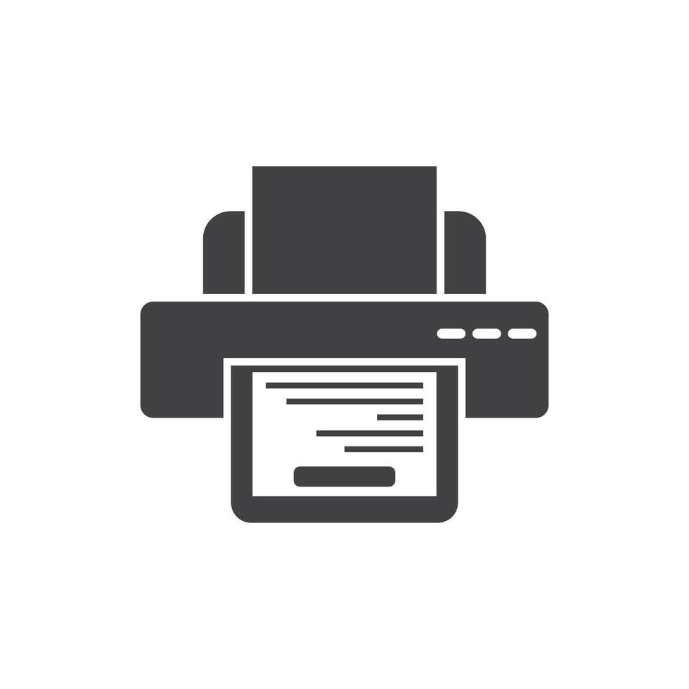 Printer icon in flat style. Office machine illustration on isolated background. Printout sign business concept. vector