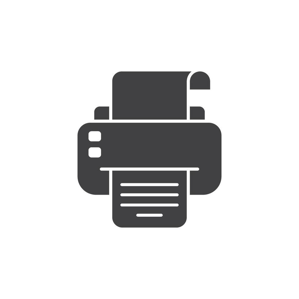 Printer icon in flat style. Office machine illustration on isolated background. Printout sign business concept. vector