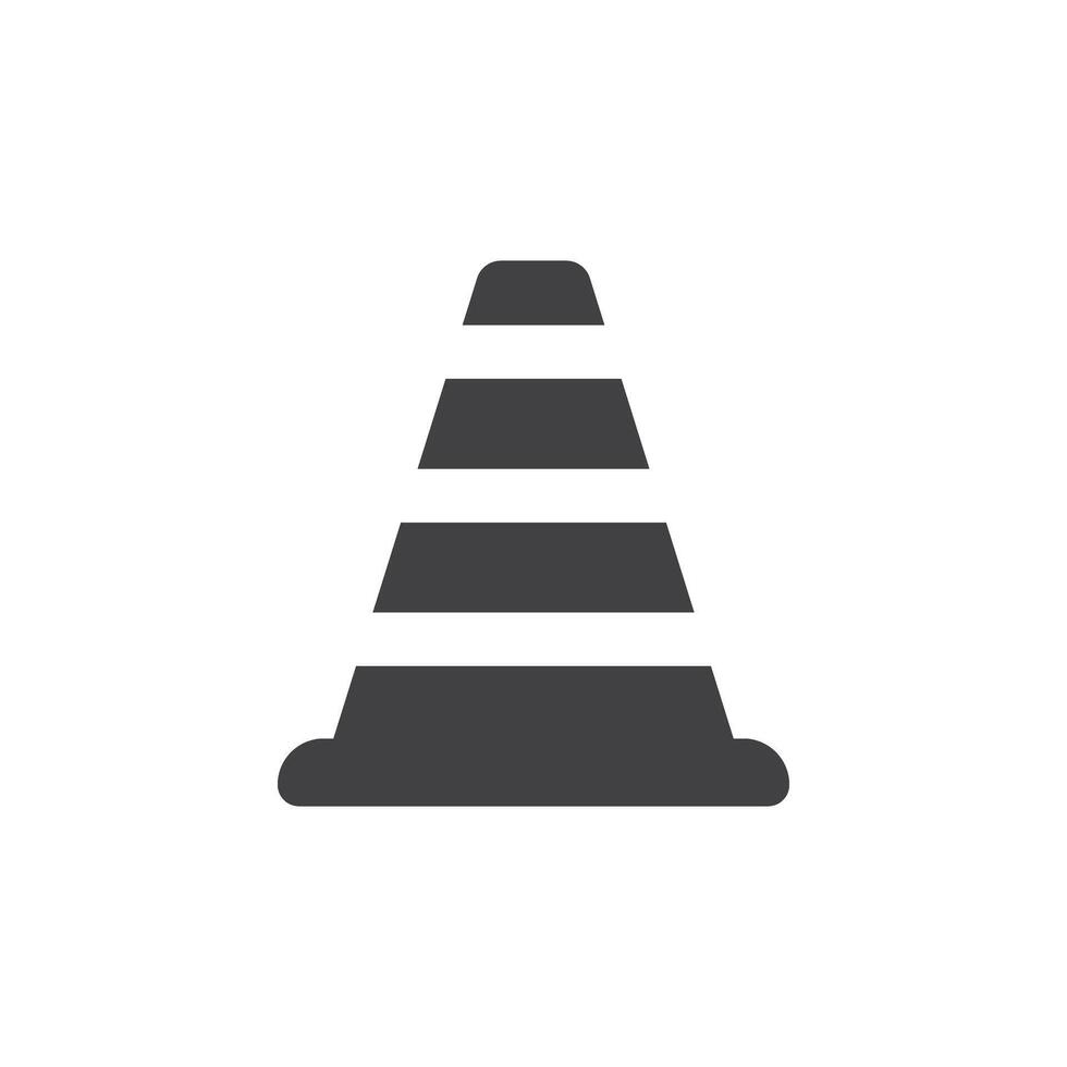 Traffic cone icon in flat style. Safety obstacle illustration on isolated background. Construction barrier sign business concept. vector