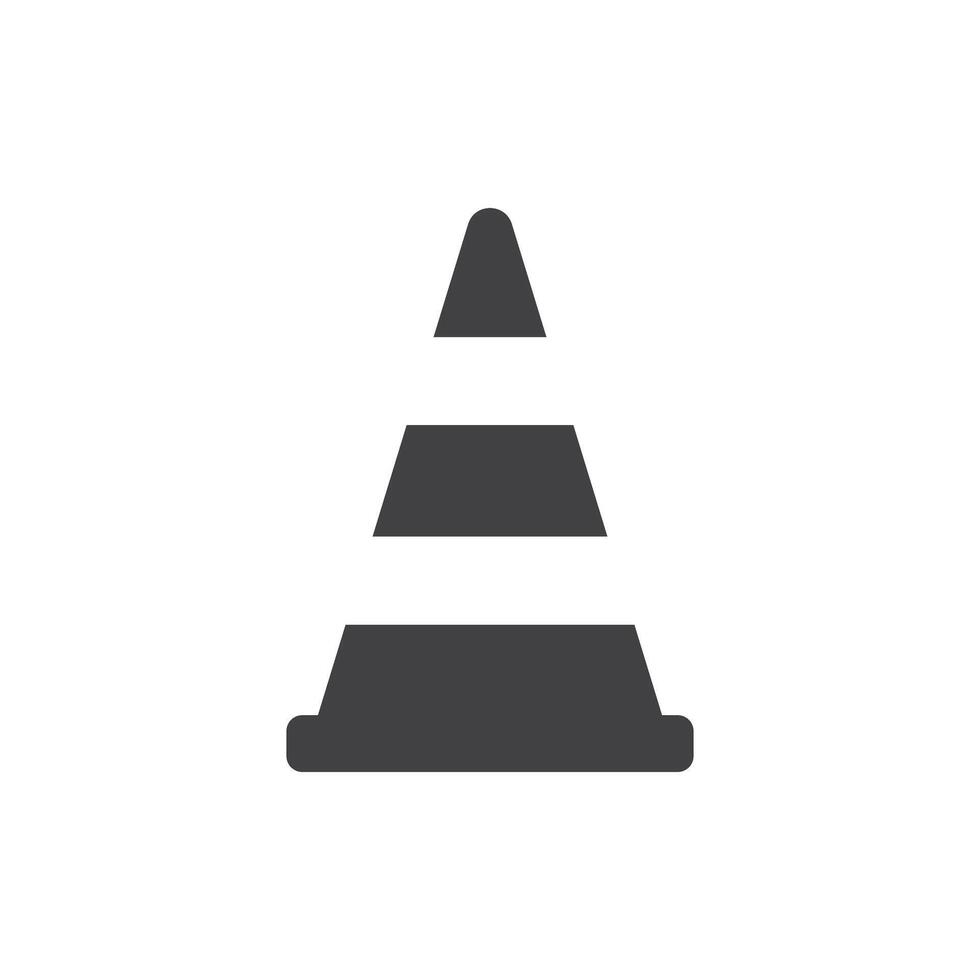 Traffic cone icon in flat style. Safety obstacle illustration on isolated background. Construction barrier sign business concept. vector