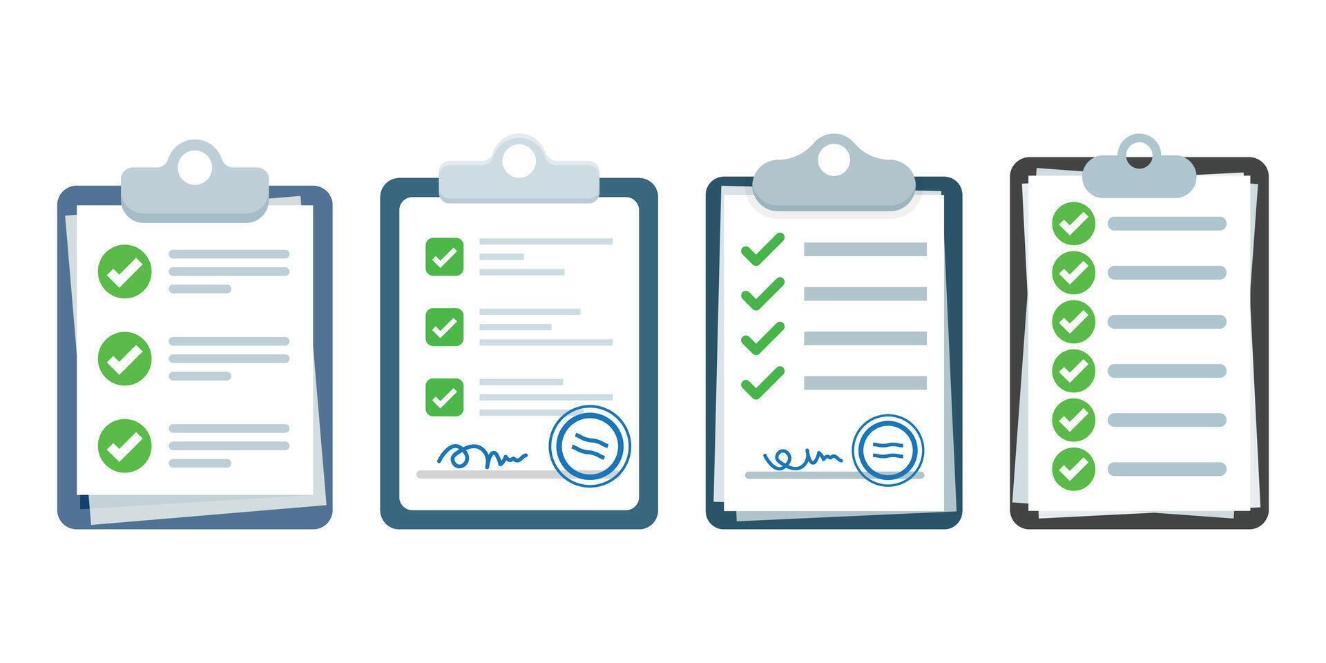 Clipboard with checklist icon in flat style. Planning and organization of work illustration on isolated background. Document sign business concept. vector