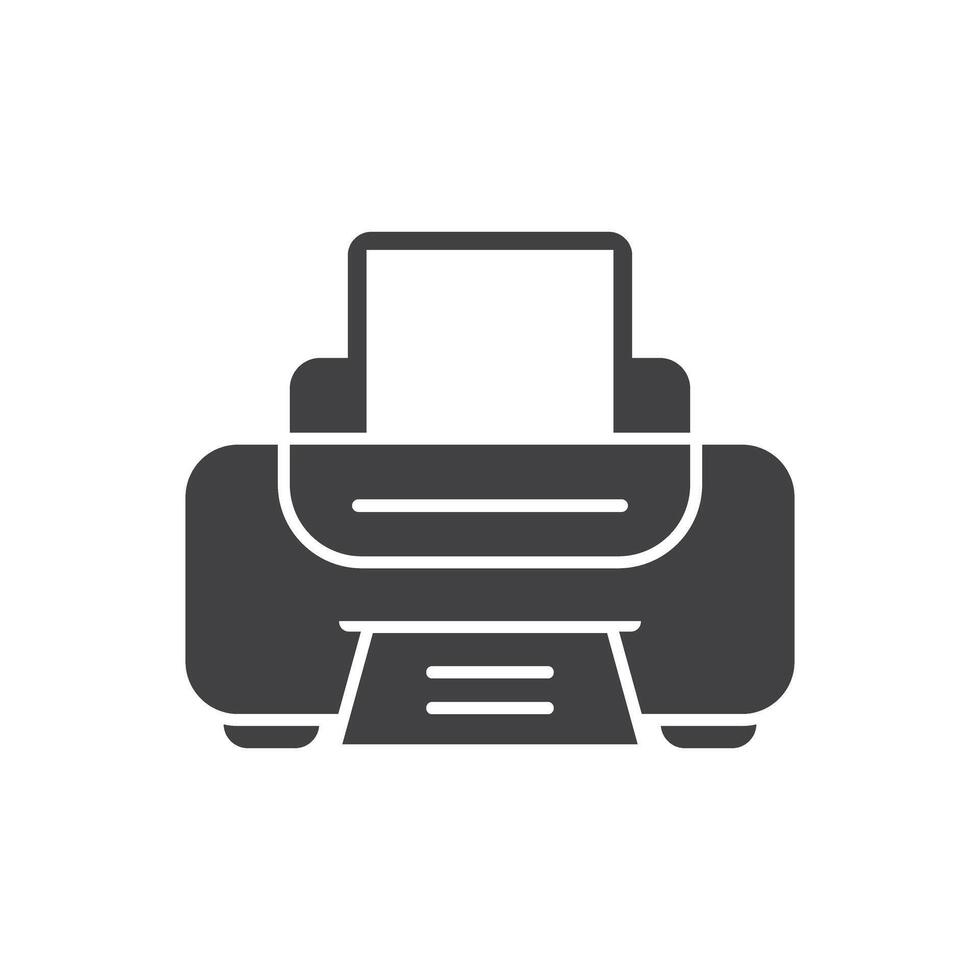 Printer icon in flat style. Office machine illustration on isolated background. Printout sign business concept. vector