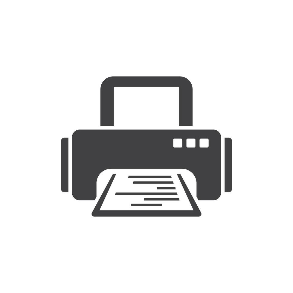 Printer icon in flat style. Office machine illustration on isolated background. Printout sign business concept. vector