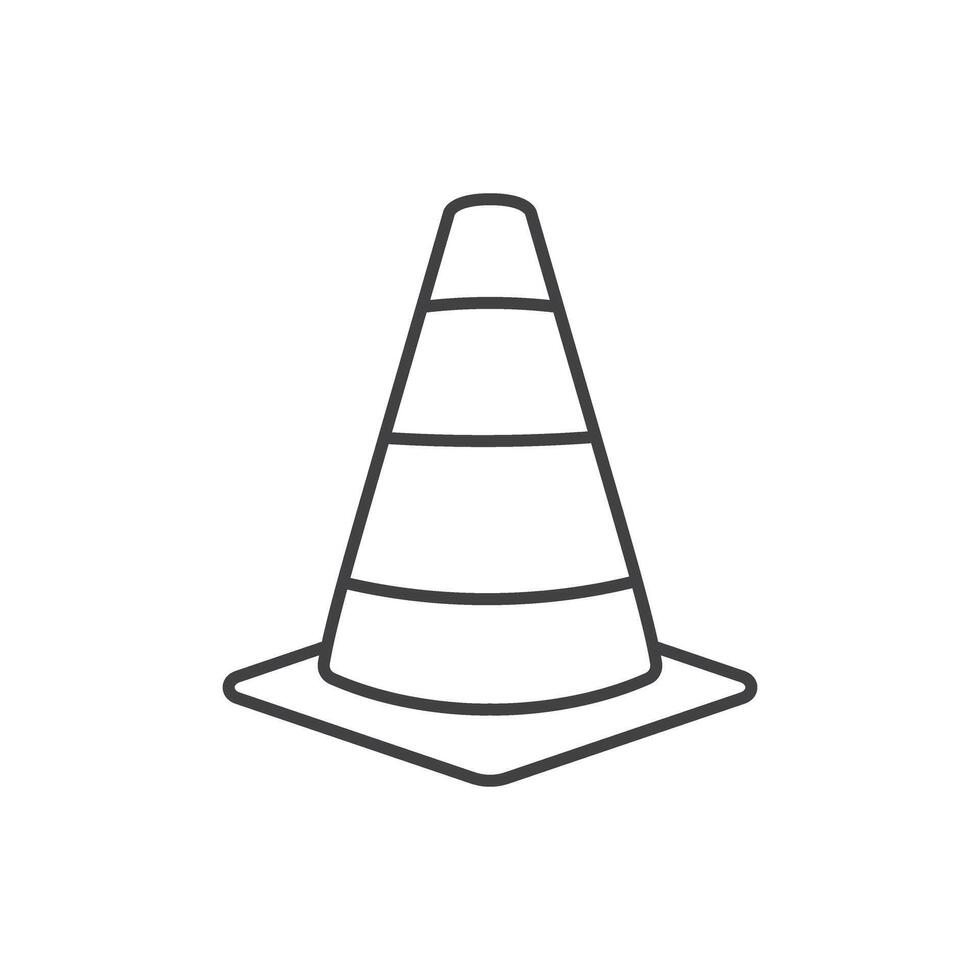 Traffic cone icon in flat style. Safety obstacle illustration on isolated background. Construction barrier sign business concept. vector