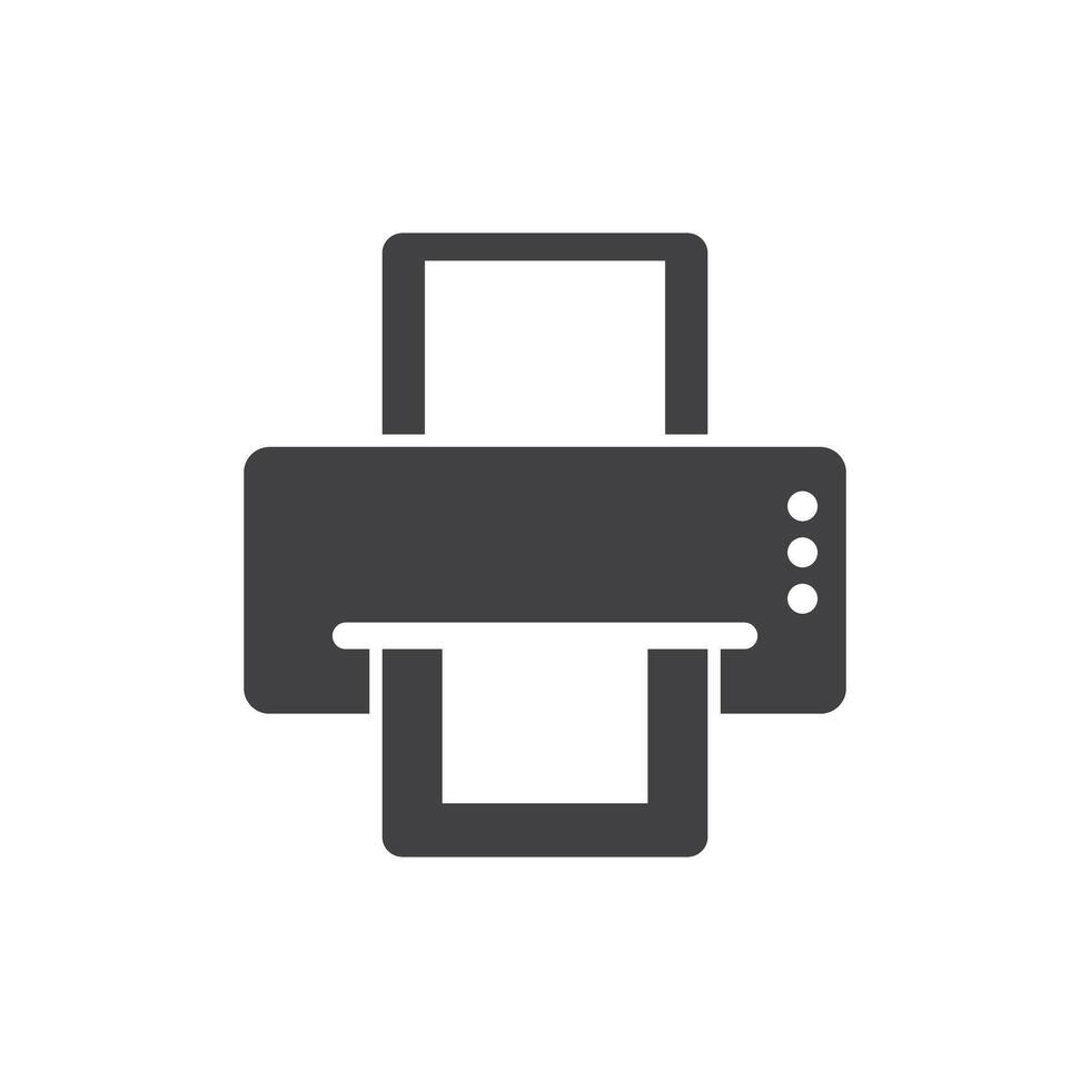 Printer icon in flat style. Office machine illustration on isolated background. Printout sign business concept. vector