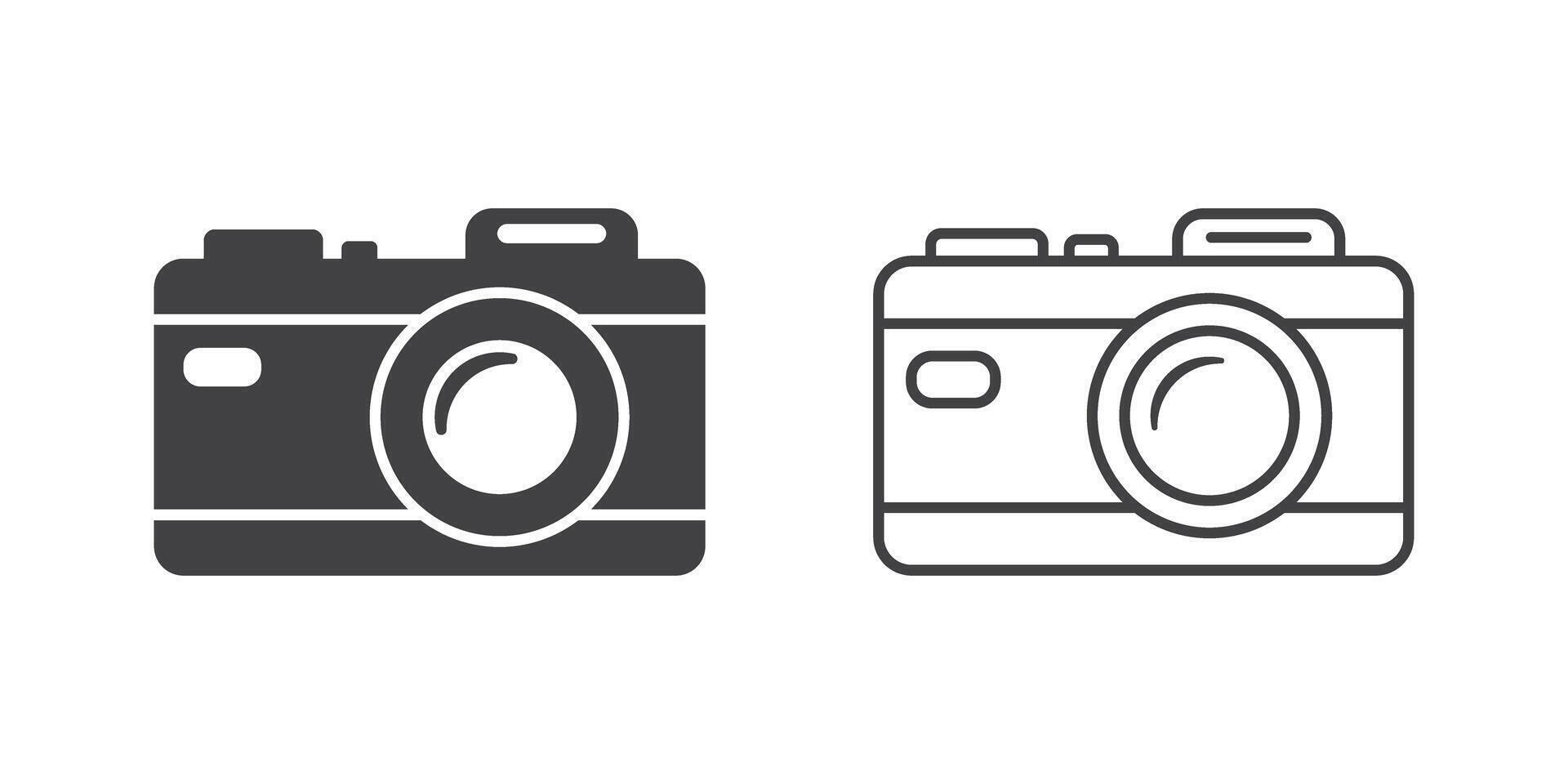 Camera icon in flat style. Photography illustration on isolated background. Photo sign business concept. vector