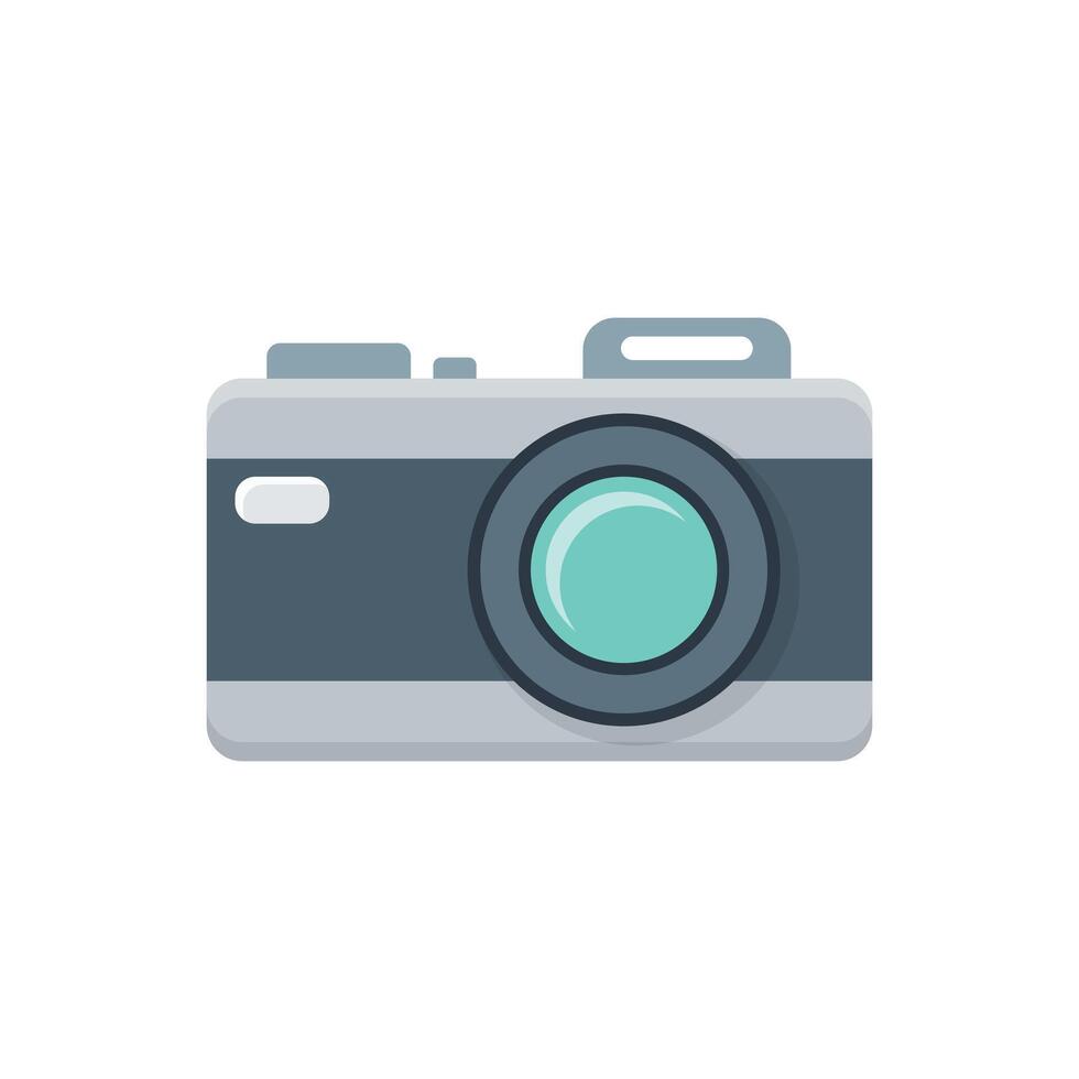 Camera icon in flat style. Photography illustration on isolated background. Photo sign business concept. vector