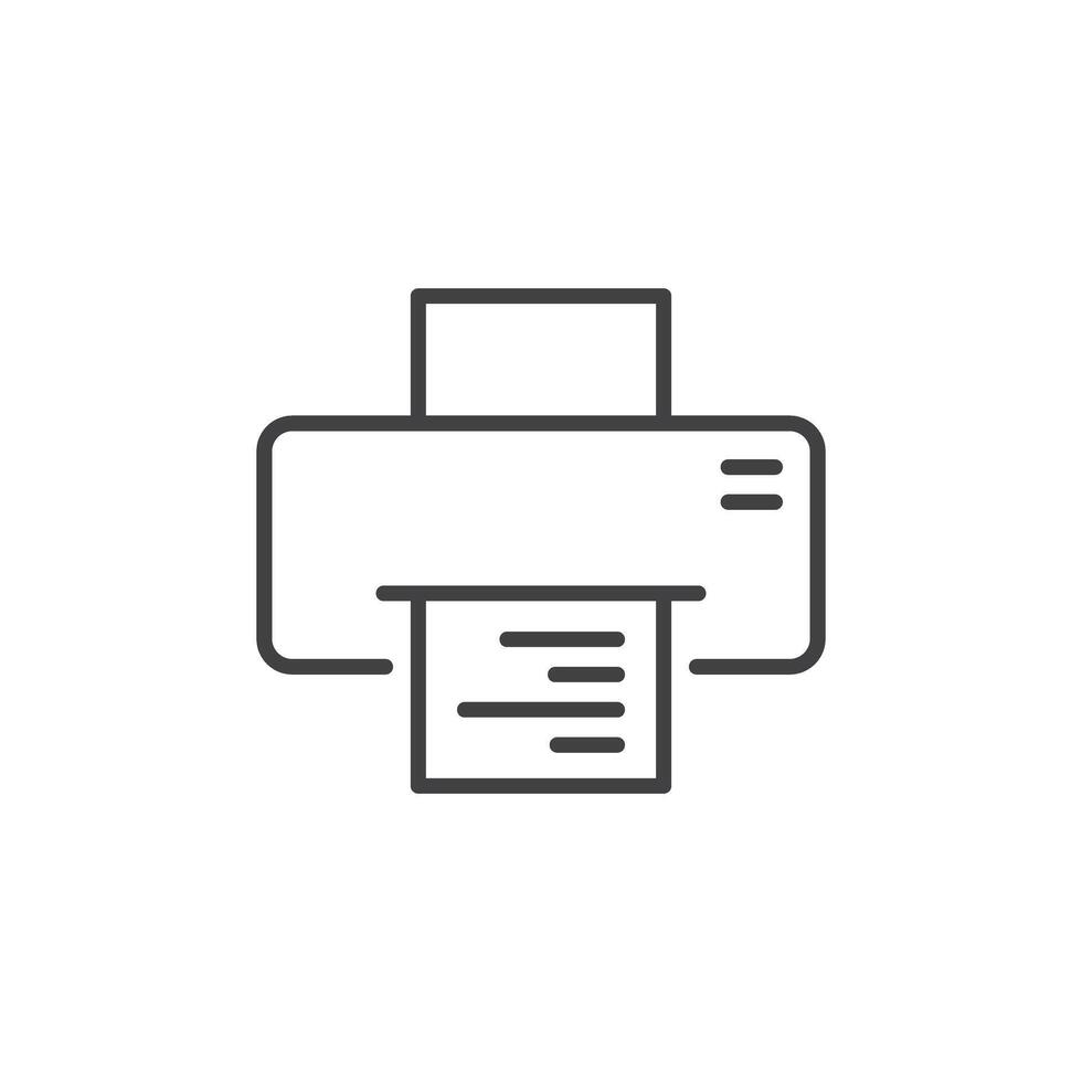 Printer icon in flat style. Office machine illustration on isolated background. Printout sign business concept. vector