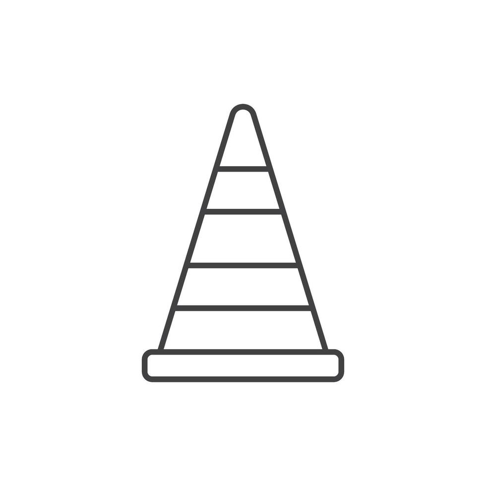 Traffic cone icon in flat style. Safety obstacle illustration on isolated background. Construction barrier sign business concept. vector