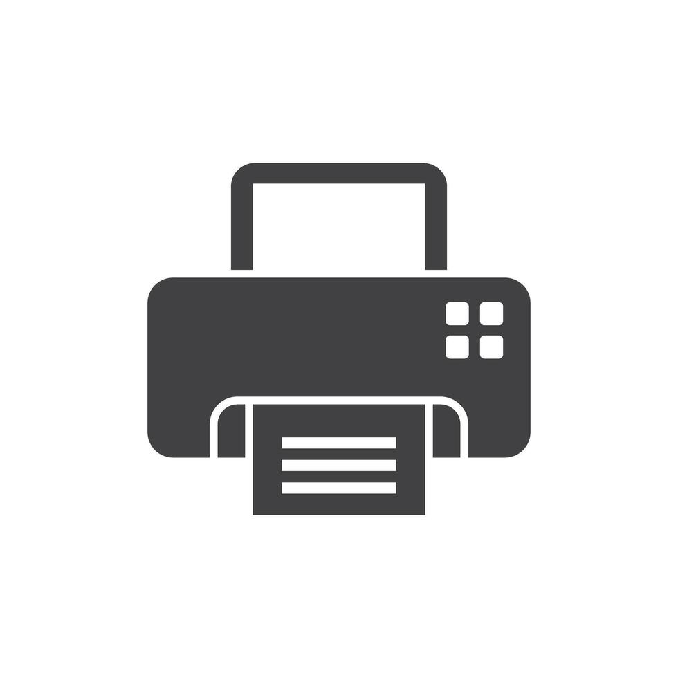 Printer icon in flat style. Office machine illustration on isolated background. Printout sign business concept. vector