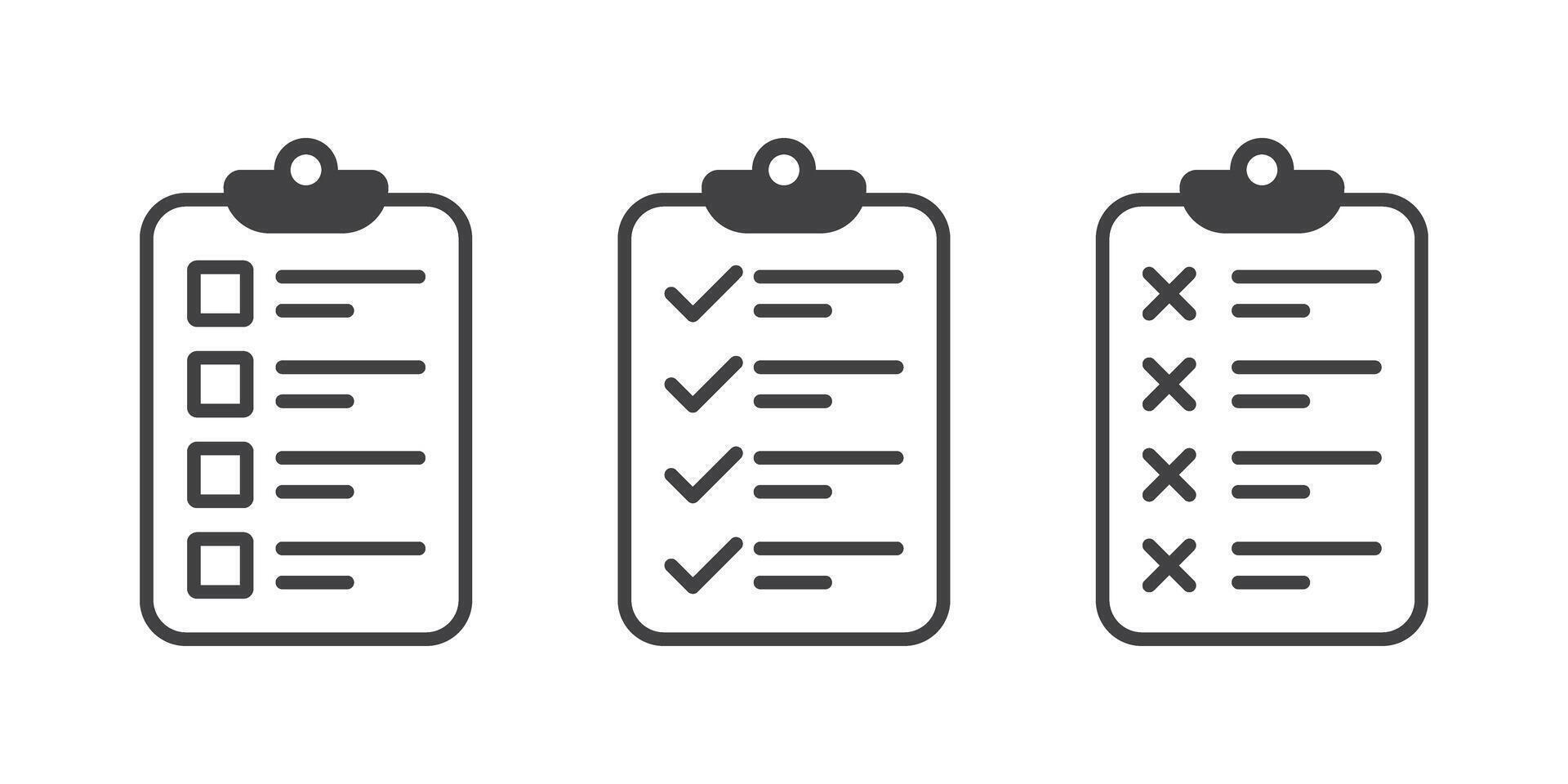 Clipboard with checklist icon in flat style. Planning and organization of work illustration on isolated background. Document sign business concept. vector