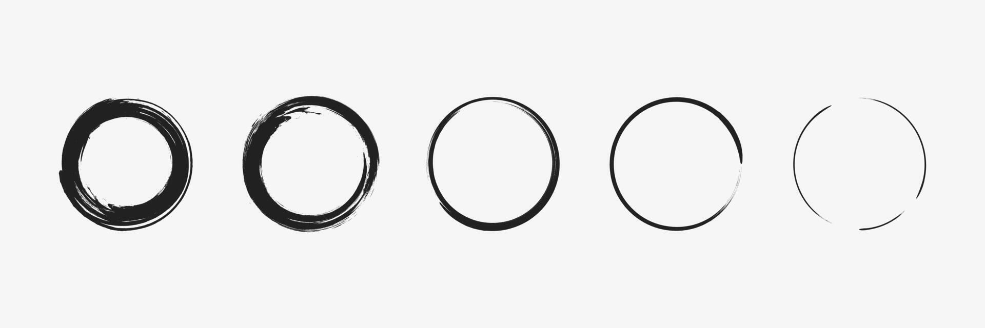 Analog touch material. The texture of the brush, ink rings. Grunge circle. illustration vector