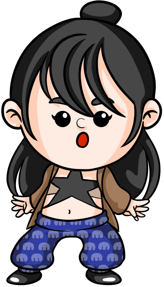Illustration of Cartoon singer rockstar woman Dream Career and Inspiration for toddler png