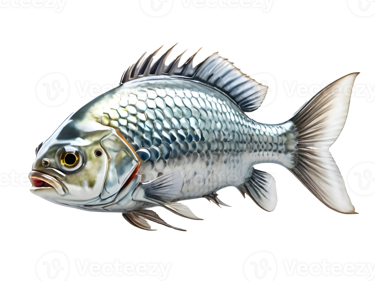 Silver fish transparent logo png