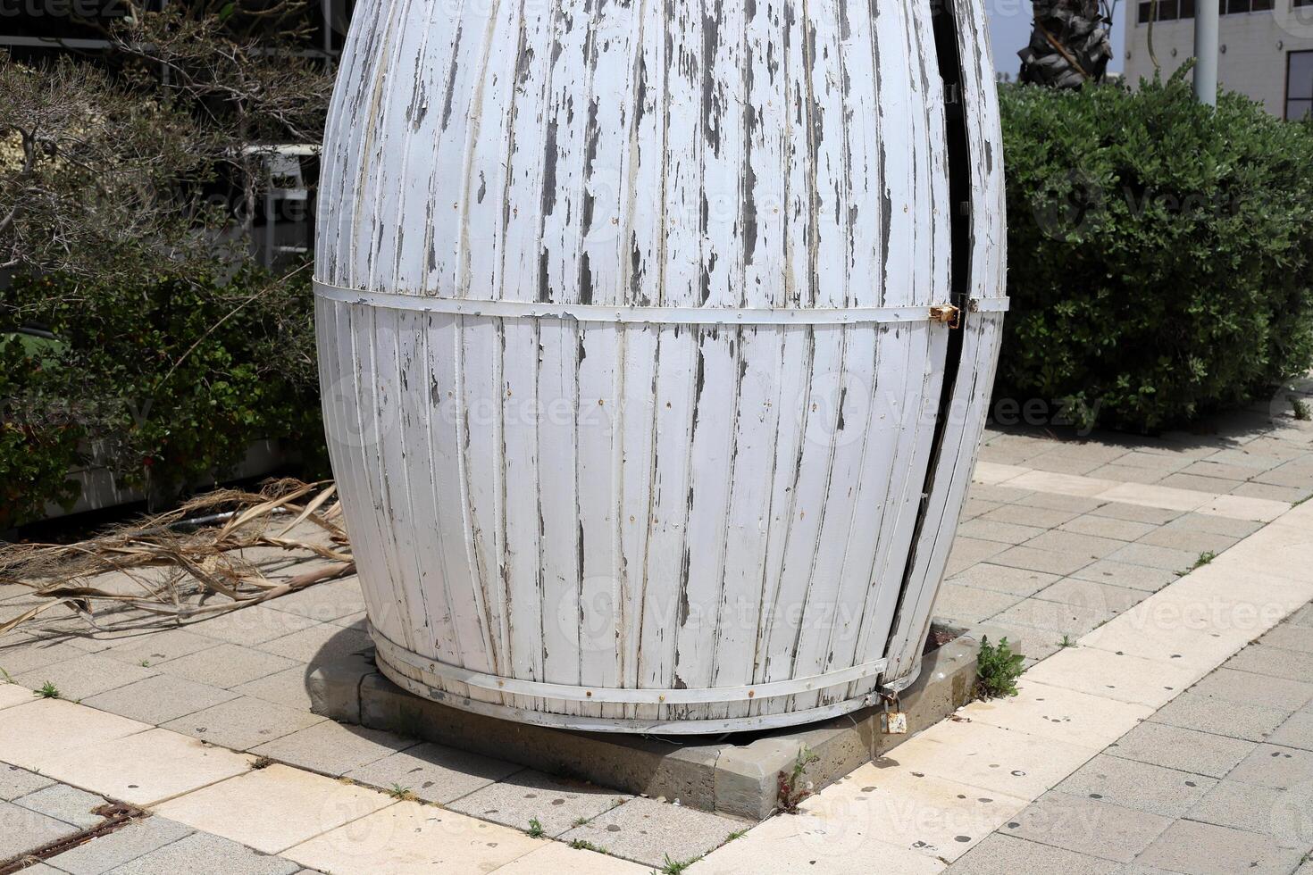 Large barrel for transporting liquids. photo