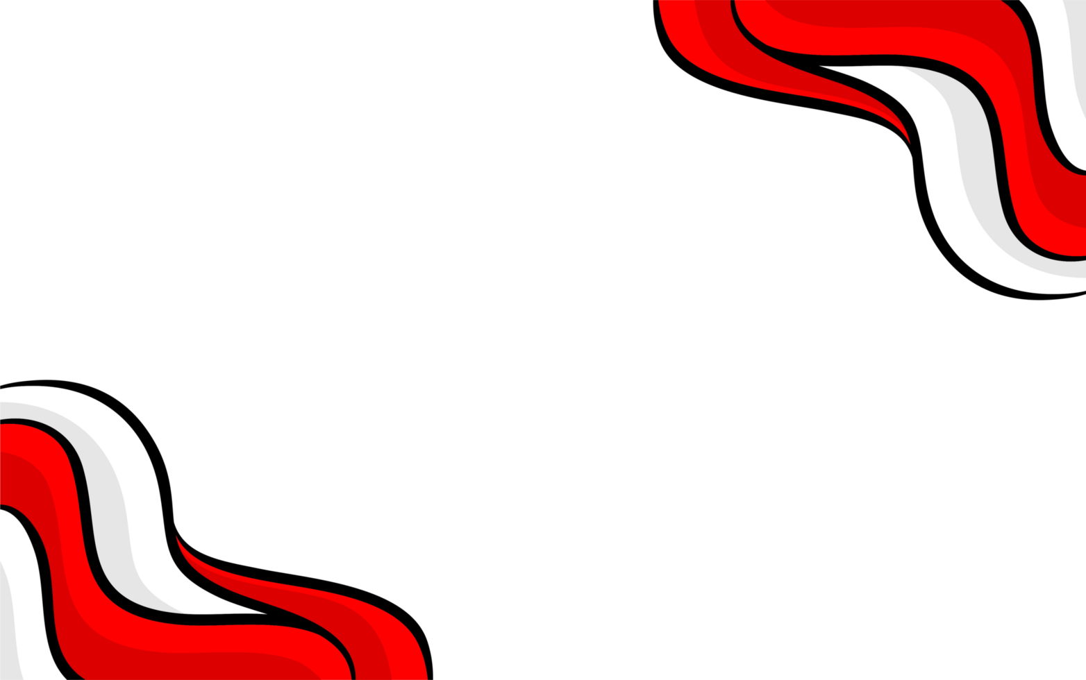 red and white Indonesian flag frame border transparent background png