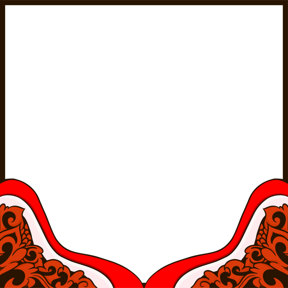 Indonesia flag border frame transparent background design png
