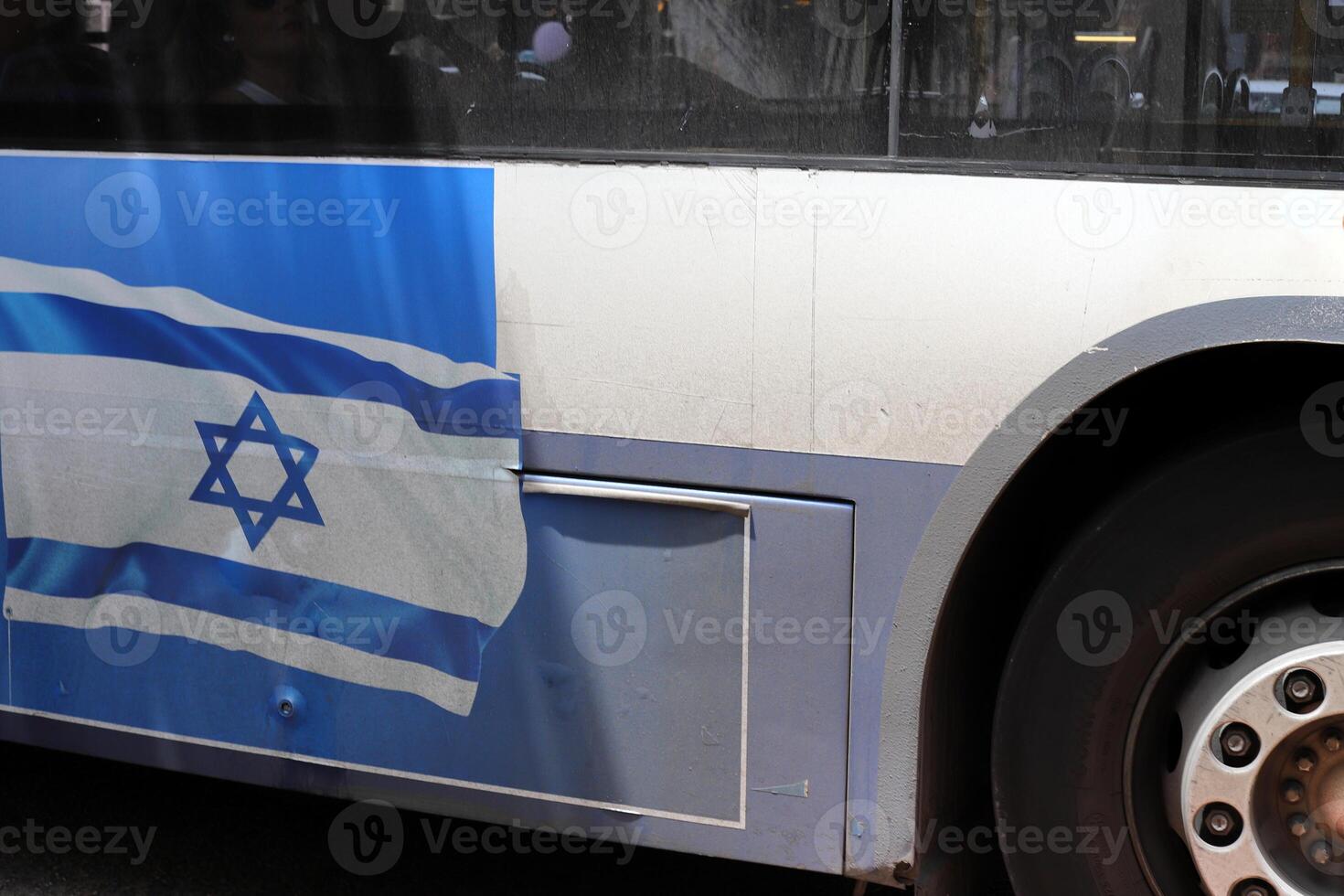 Body parts of a city bus close-up. photo