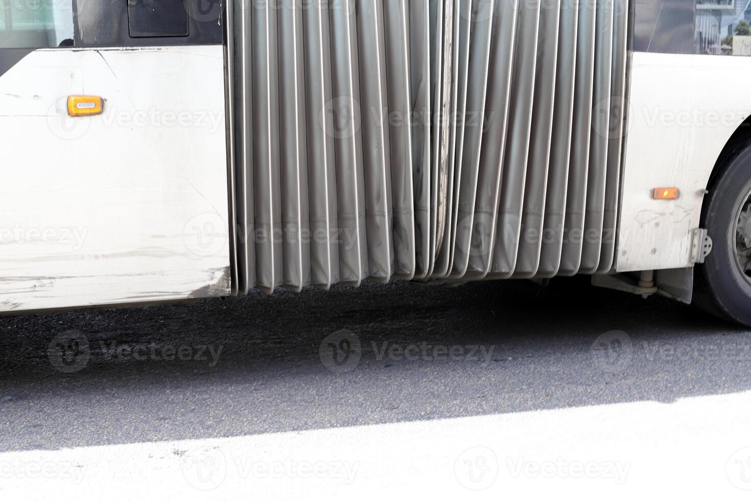 Body parts of a city bus close-up. photo