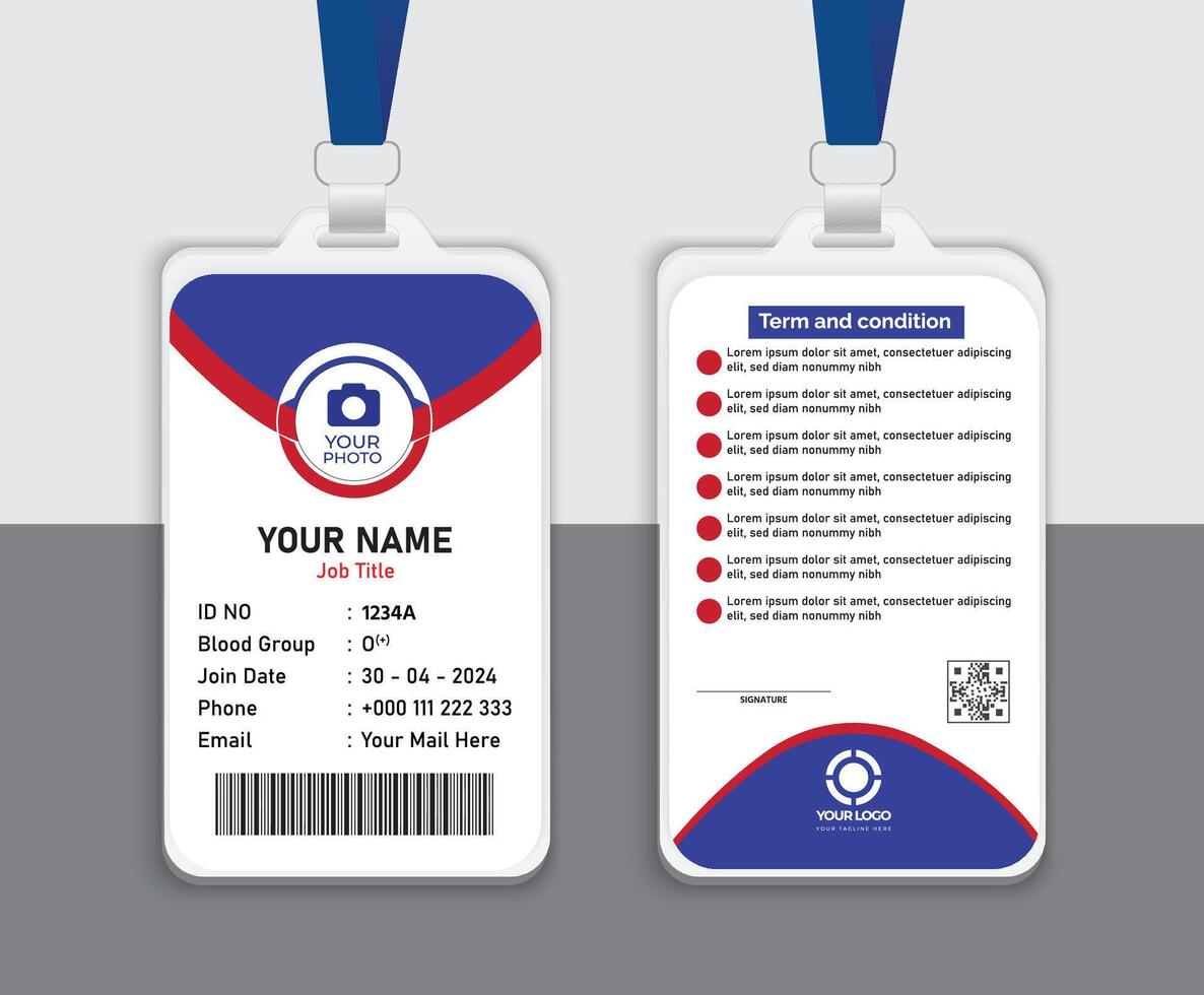 Modern id card template vector