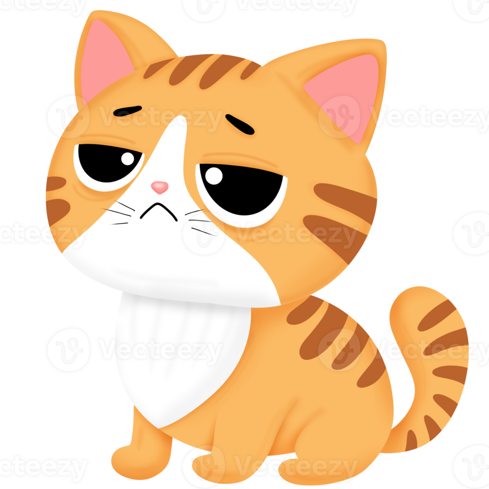 Sulk cartoon cat png