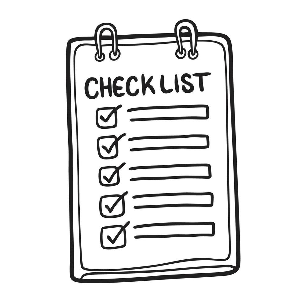 Doodle checklist set To do task list with check mark illustration Doodle checklist set To do task list with check mark illustration