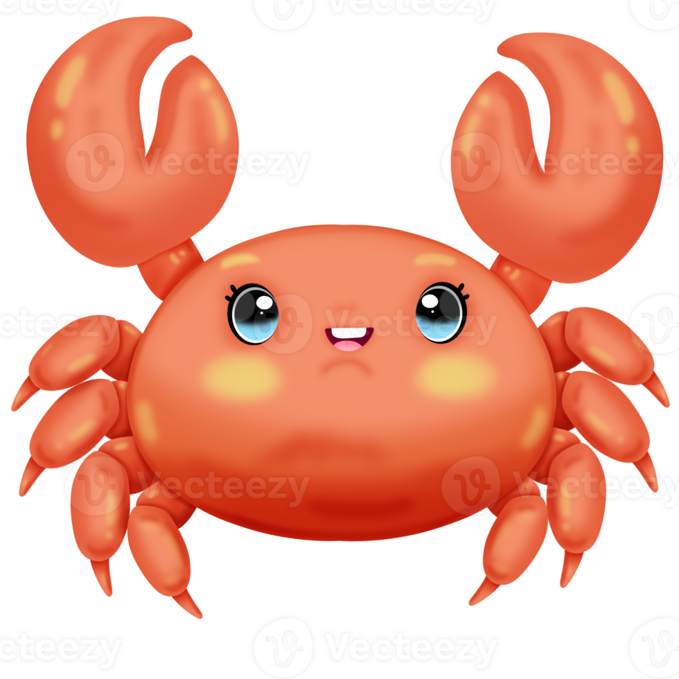 Cute cartoon crab png