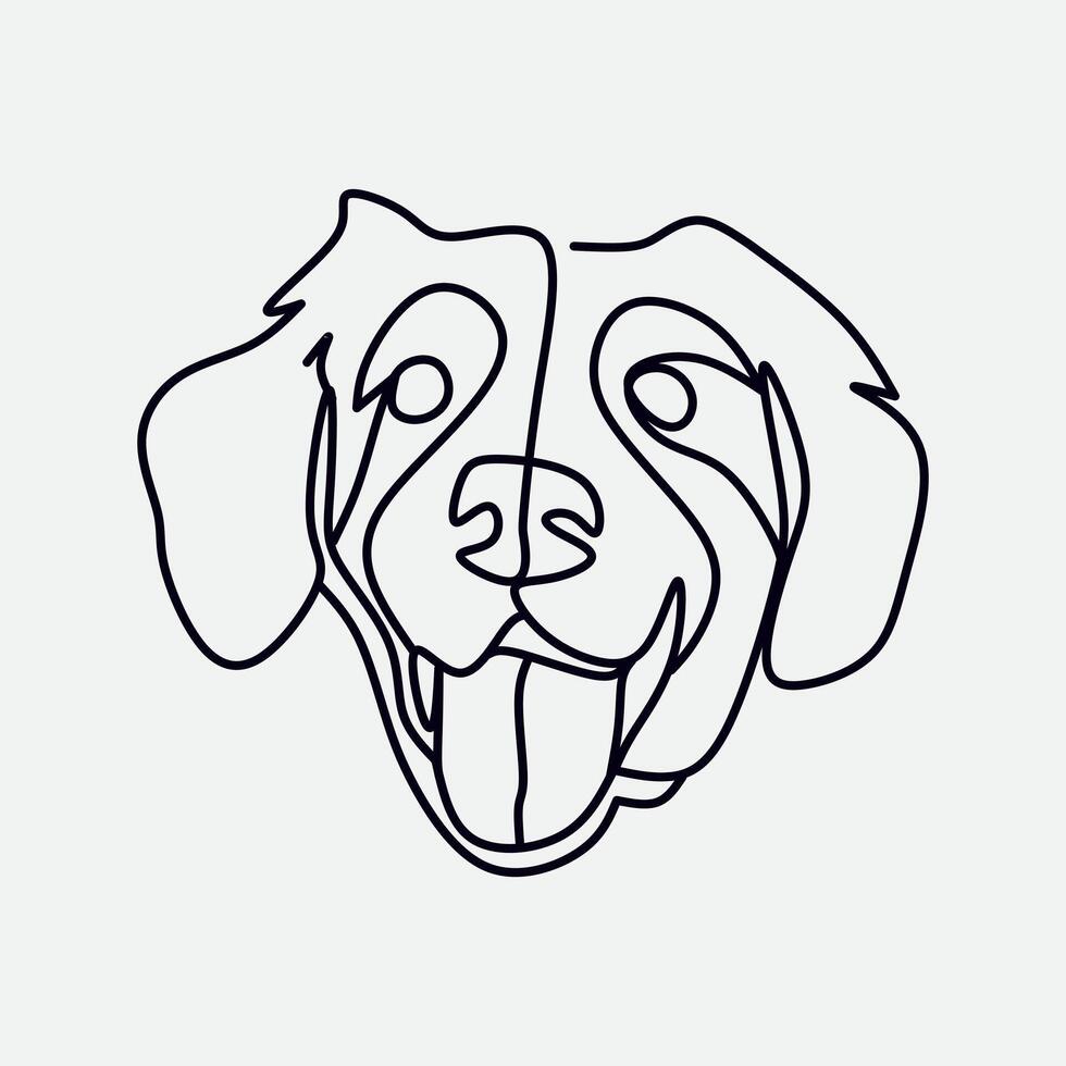 Dog Continues Line Drawing vector