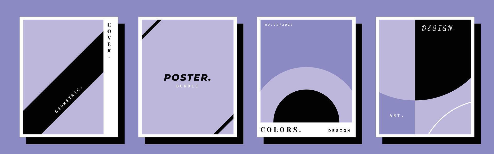 Minimalist geometric background set. Abstract creative polygon backdrop. Simple and vibrant poster design bundle. Suitable for social media template, branding, advertising, promotion, or cover. vector