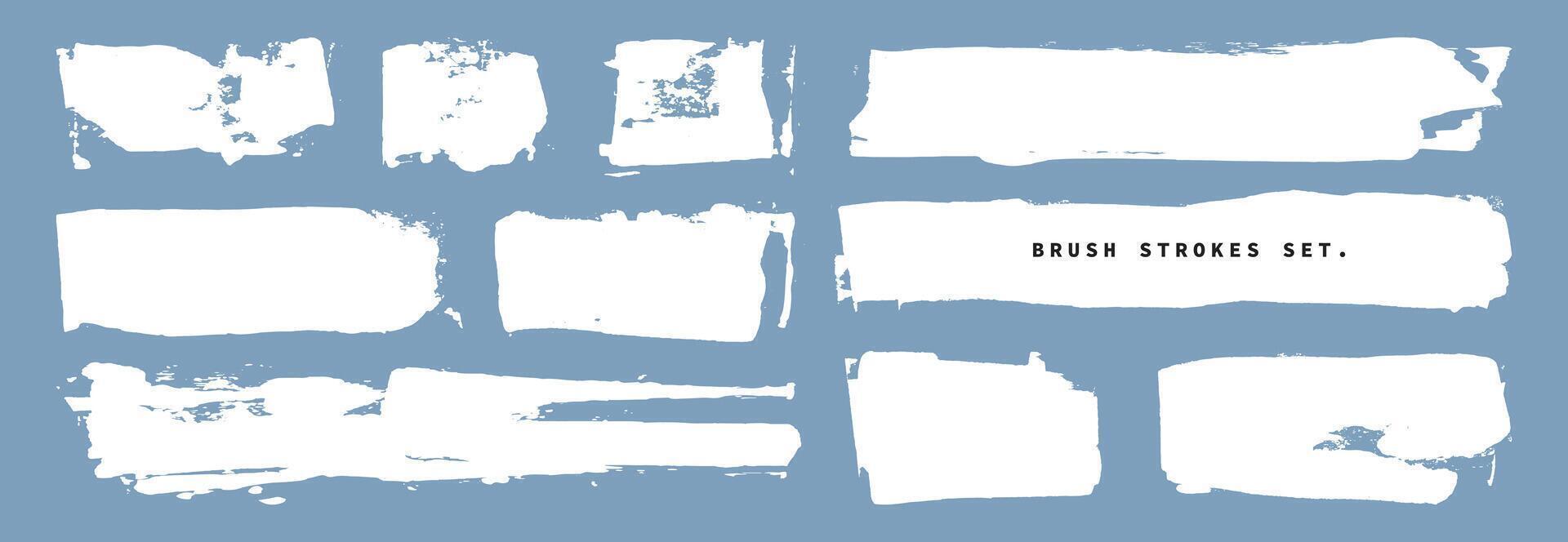 White paint texture set. Grunge painting brush strokes element. Artistic color block. Suitable for artwork graphic element. vector