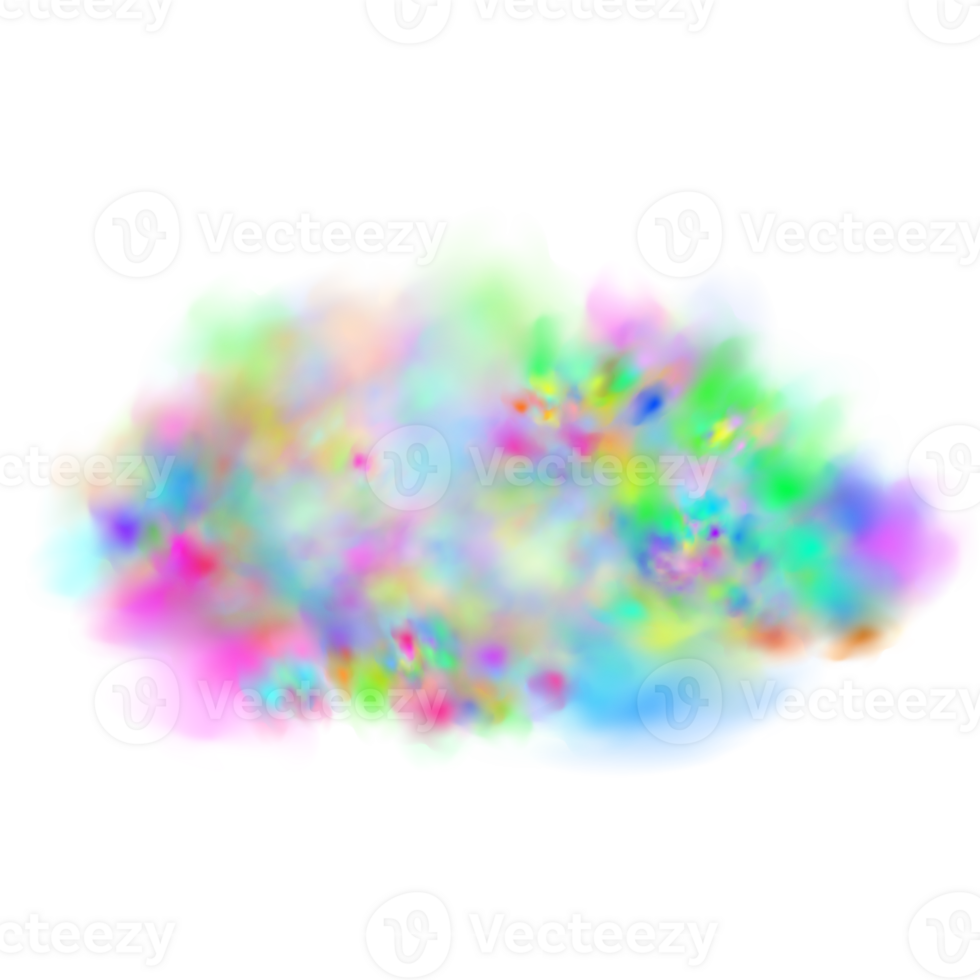 An explosion of colorful smoke clouds.Multicolor fog with blue and yellow particles.Explosions of color powder. png