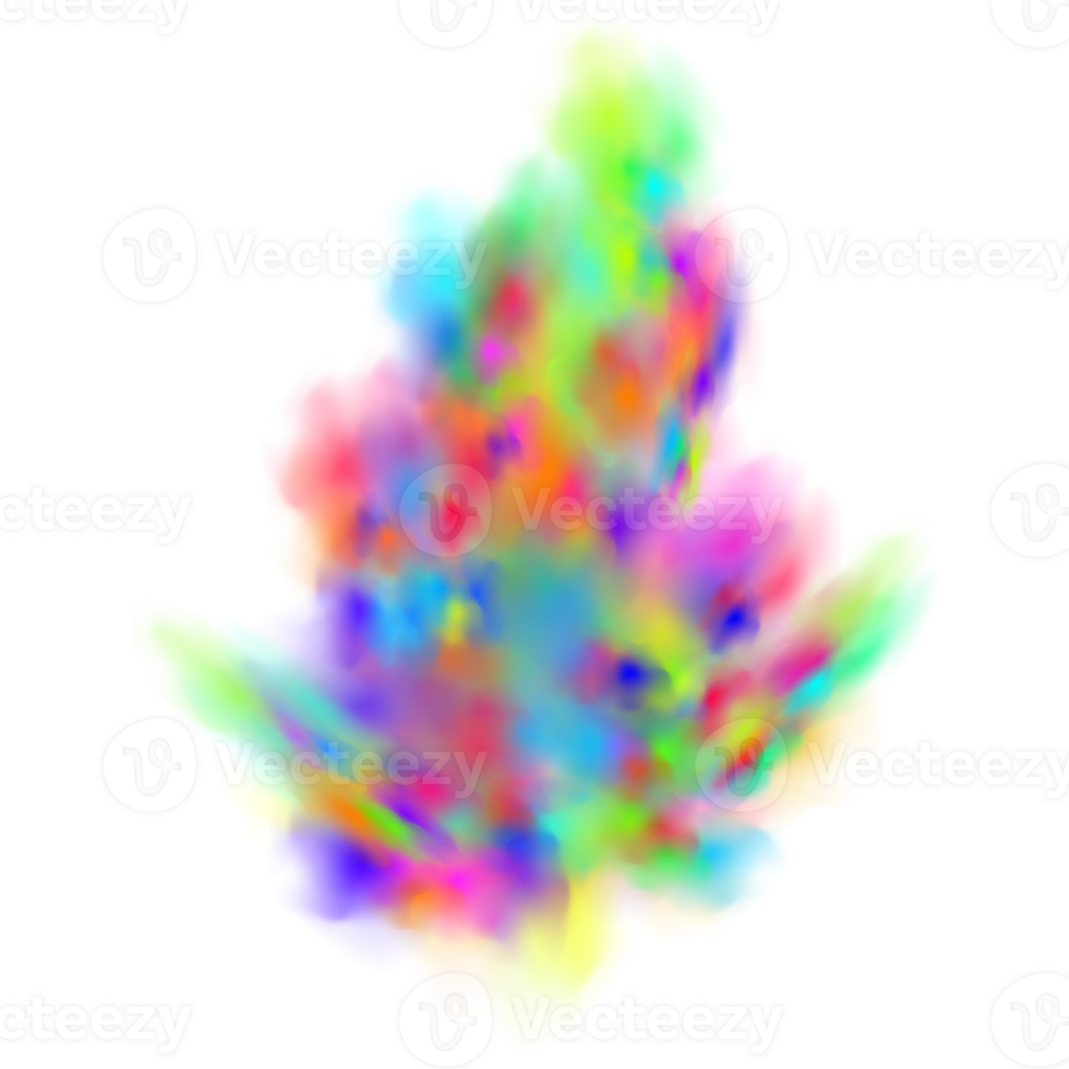 An explosion of colorful smoke clouds.Multicolor fog with blue and yellow particles.Explosions of color powder. png
