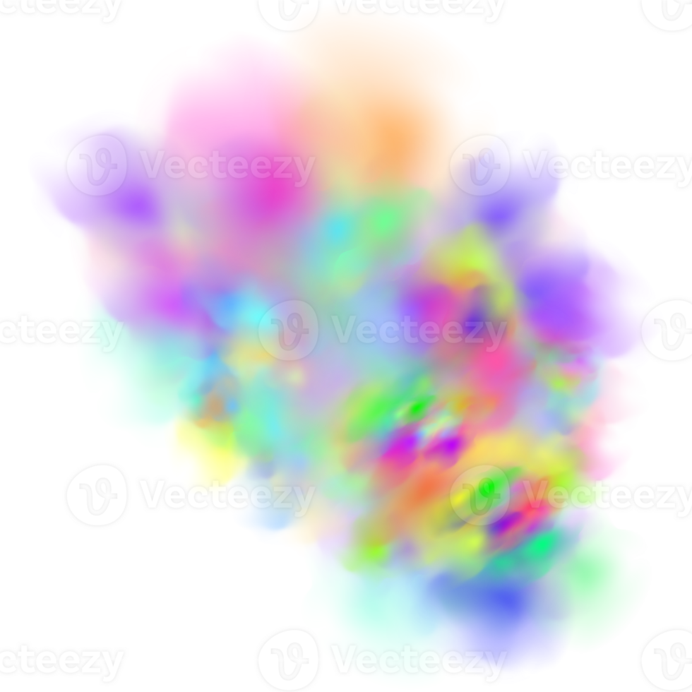 An explosion of colorful smoke clouds.Multicolor fog with blue and yellow particles.Explosions of color powder. png