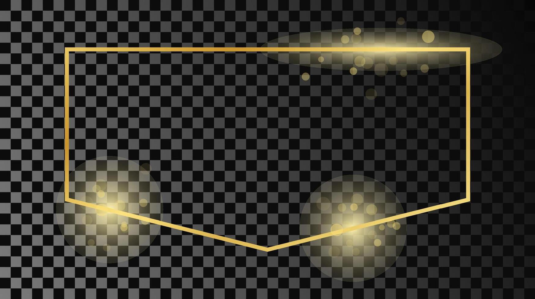 Gold glowing frame vector