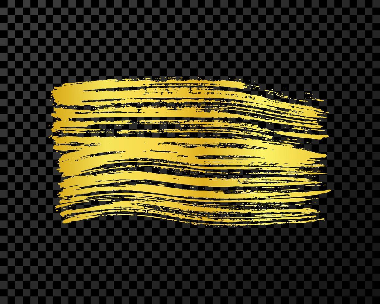 Gold brush stroke on dark background vector