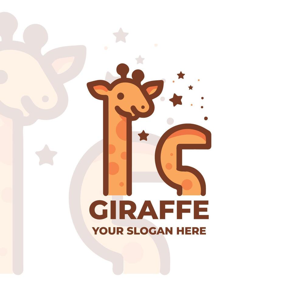 Awesome Giraffe Logo Design vector