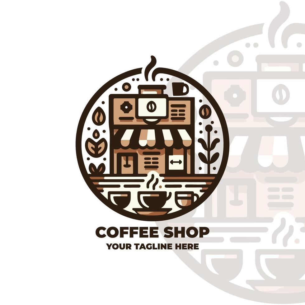 Coffee Shop Simple Minimalist Logo Design vector