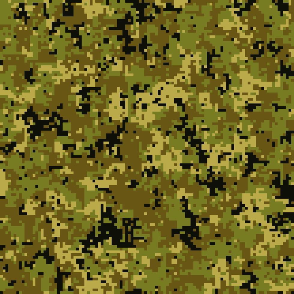 Pixel camouflage for a soldier army uniform. Modern camo fabric design. Digital military background. vector