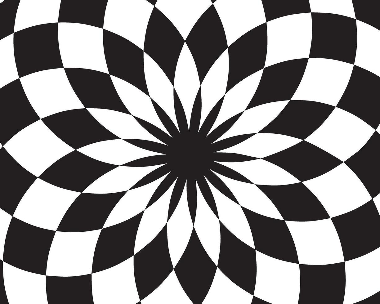 Black and white abstract pattern. Art design geometric shape background. Graphic visual disort style. vector