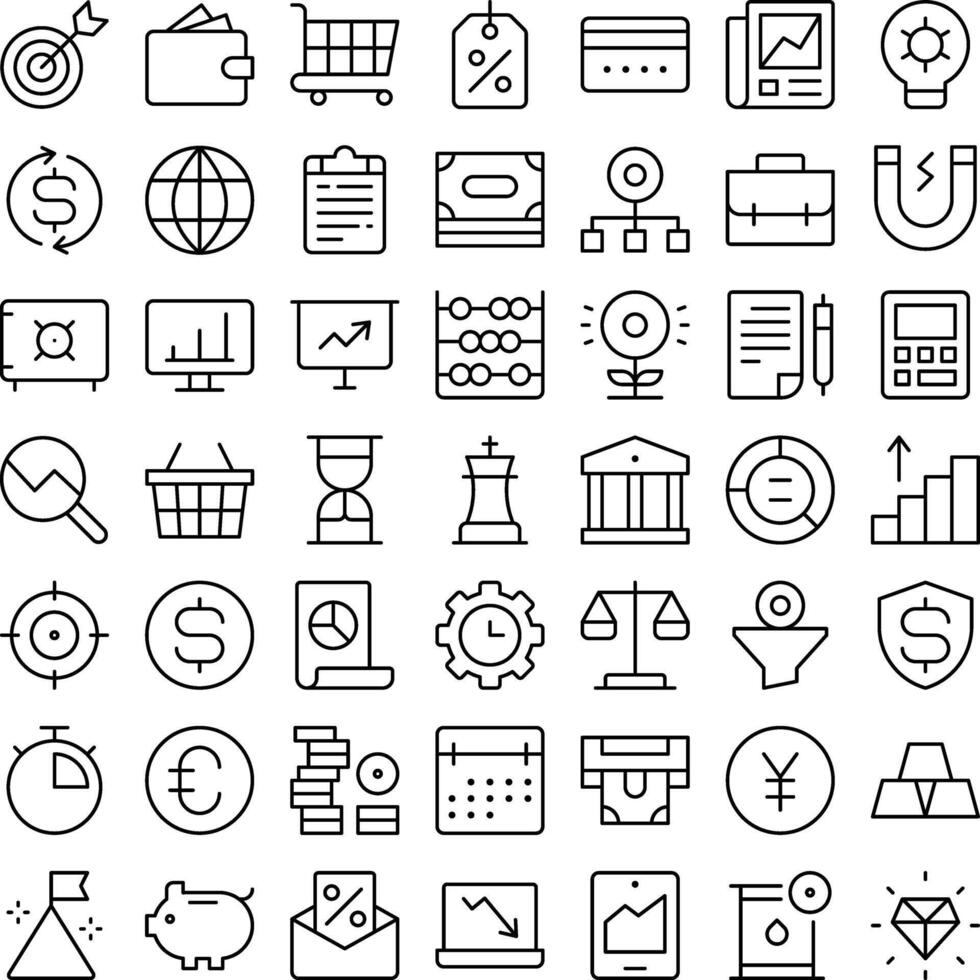 Economy Bank Finance Icon Set. Perfect for user interface, new application vector