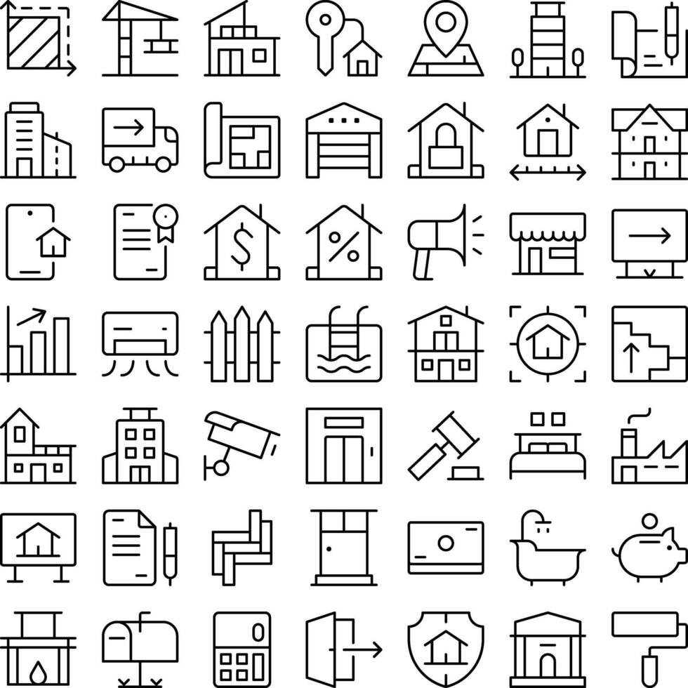 Real Estate House Home Icon Set. Perfect for user interface, new application vector