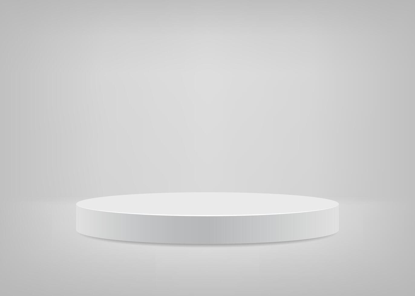Empty stage white background round podium for presentation. illustration. vector