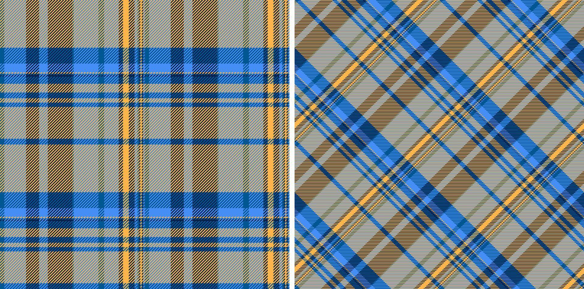 Textile seamless plaid of background texture with a pattern tartan fabric check. Set in night colors for stylish home decor. vector
