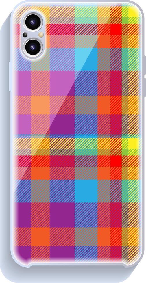 Smartphone cover design mockup. Template geometric pattern for mobile phone back part. Flat design. vector