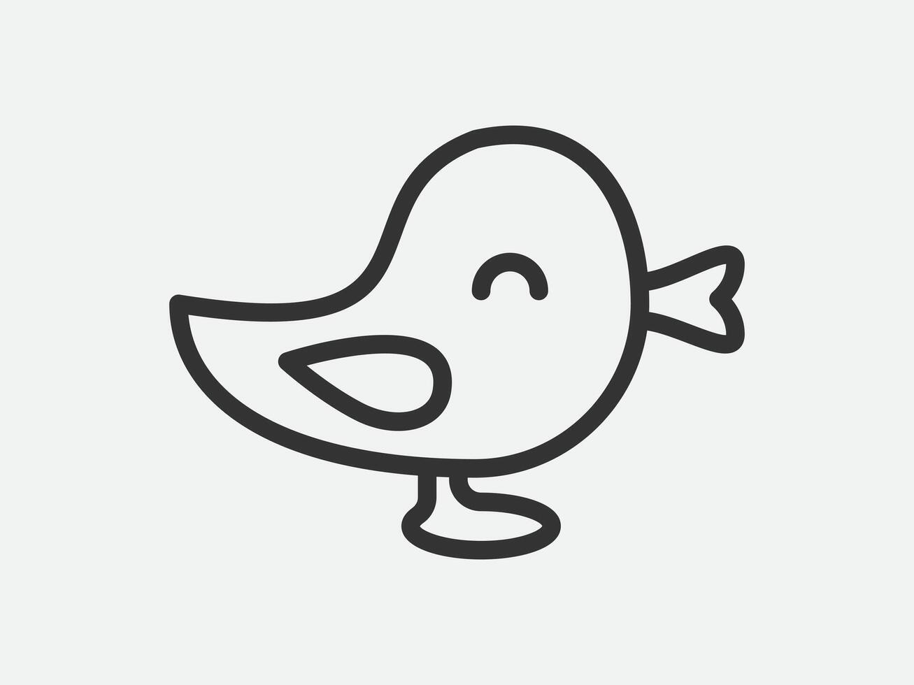 Duck toy icon on white background. Line style illustration. vector